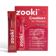 Zooki Creatine+ for Women supplement package with red packaging on a white background