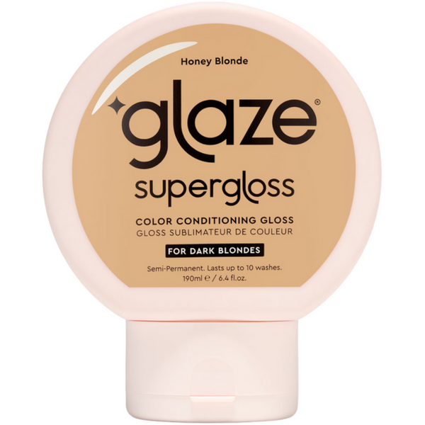 Glaze supergloss hair color conditioning gloss bottle on a white background