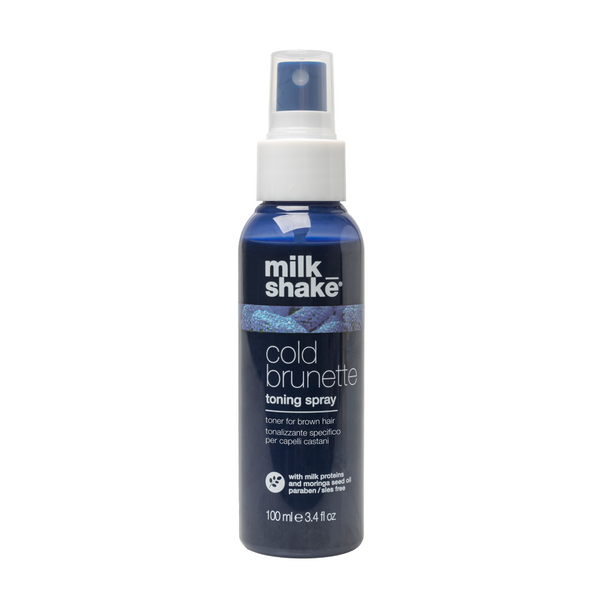 Milk Shake Cold Brunette toning spray bottle on a white background