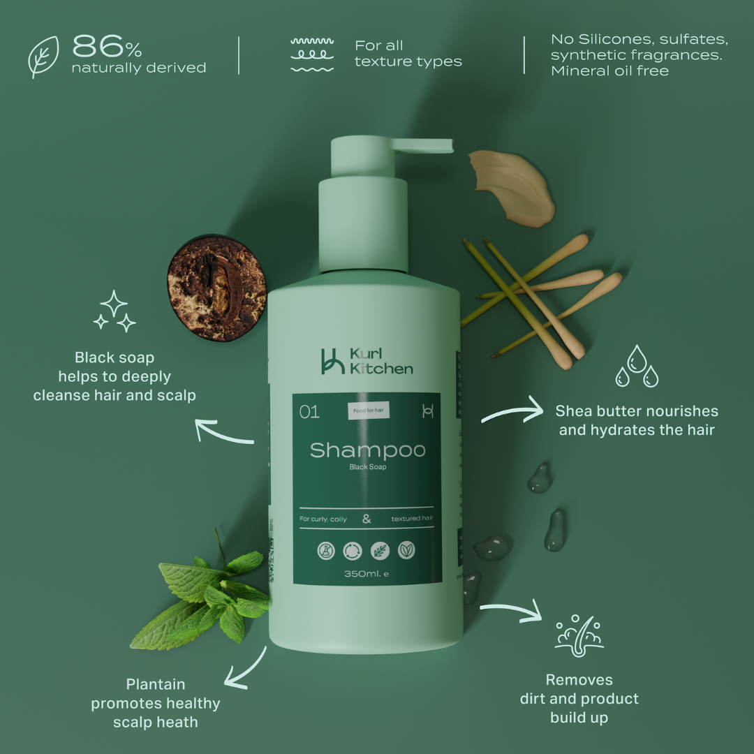 Kurl Kitchen Black Soap Shampoo 350ml