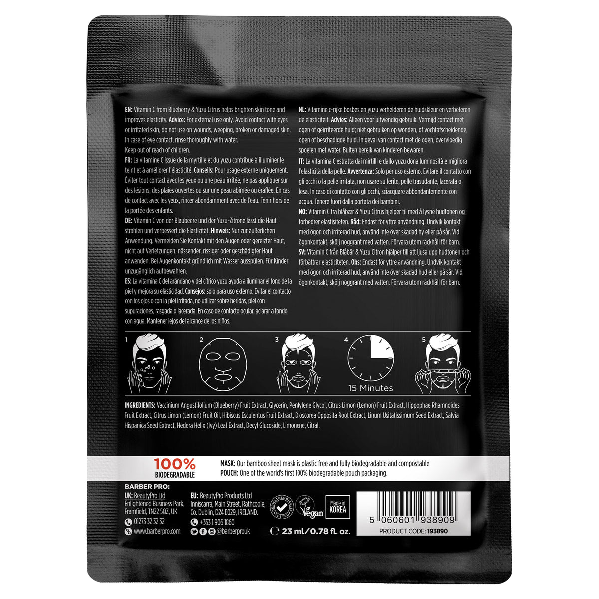 BARBER PRO Anti-Ageing Face Sheet Mask