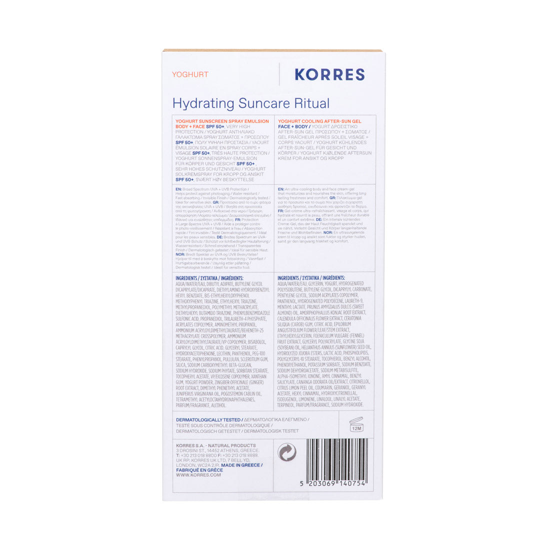 KORRES Hydrating Suncare Ritual Yogurt Spray Sunscreen SPF 50 150ml & After Sun 50ml