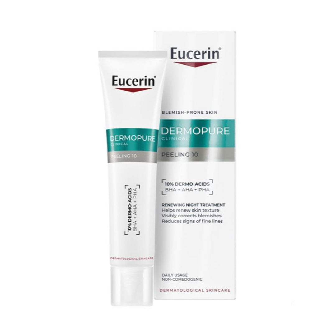 Two Eucerin Dermopure skincare products on a white background
