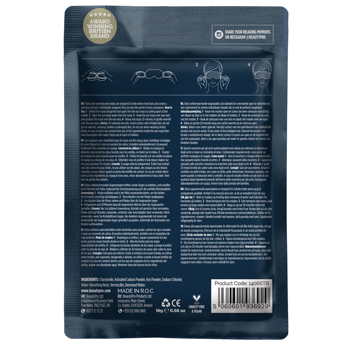 BEAUTYPRO Warming Eye Mask (Box Of 5)