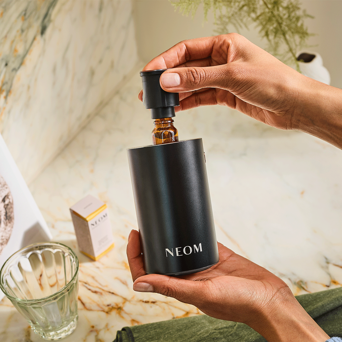NEOM Wellbeing Pod Mini+ Waterless Essential Oil Diffuser - Black