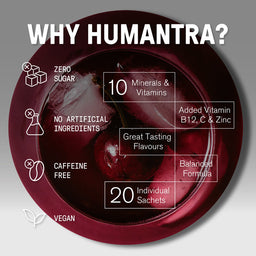 Humantra Black Cherry Electrolyte Powder, 20 Sachets
