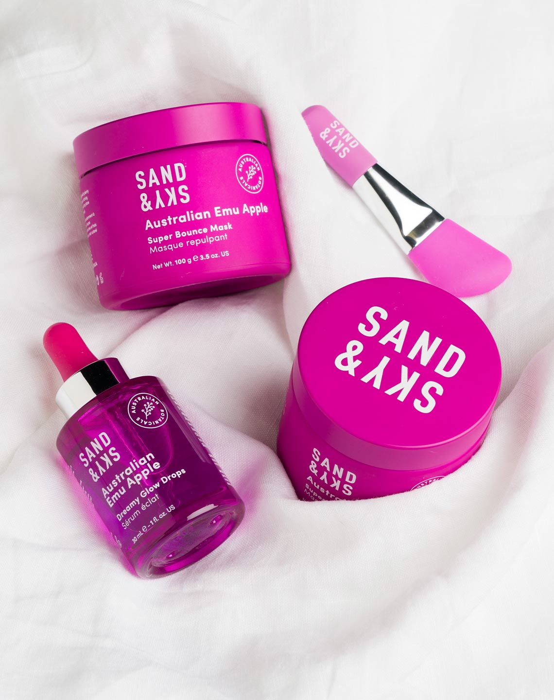 Range of sand and sky products on a bedsheet