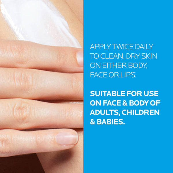 apply twice daily to clean dry skin on either body face or lips