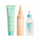 Three Hair Burst haircare products on a white background: a mint green exfoliating scalp scrub tube, a peach hydrating scalp tonic bottle, and a frosted white multicure scalp serum dropper bottle.