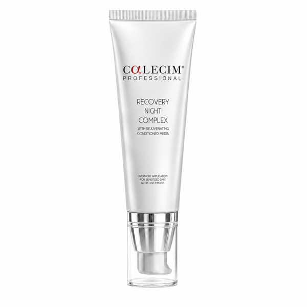 A white squeeze tube of Colecim Professional Recovery Night Complex with a clear cap, centered on a plain white background.