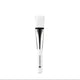 White makeup brush with black bristle tip on a white background