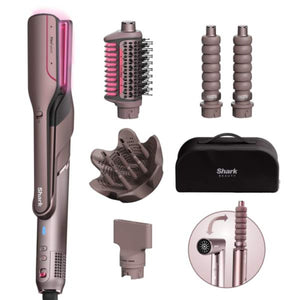 Shark FlexFusion Straight 5-in-1 Air & Ceramic Styling, Drying & Straightening System with Storage Case – Cosmic Blush