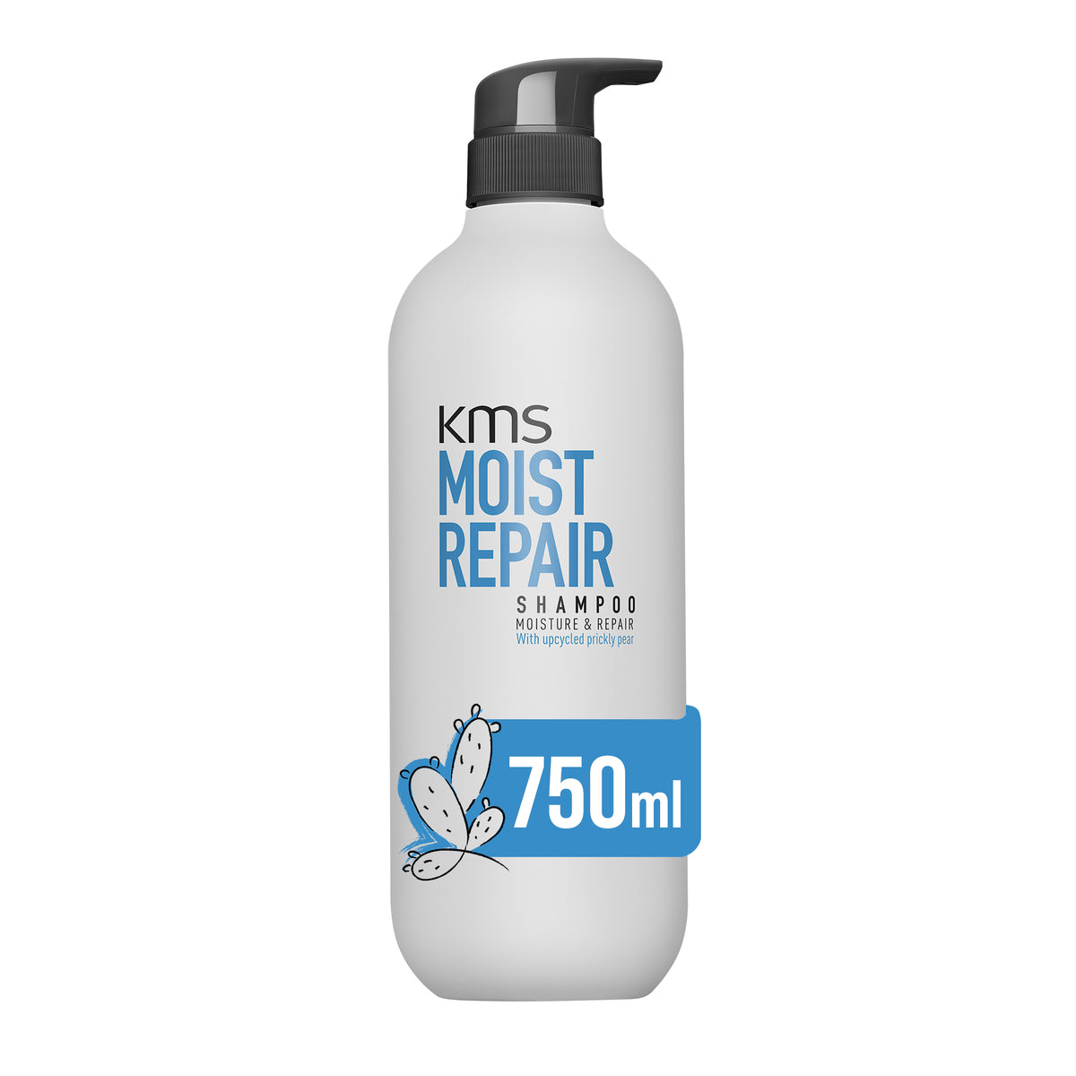 KMS Moist Repair shampoo bottle with pump on a white background