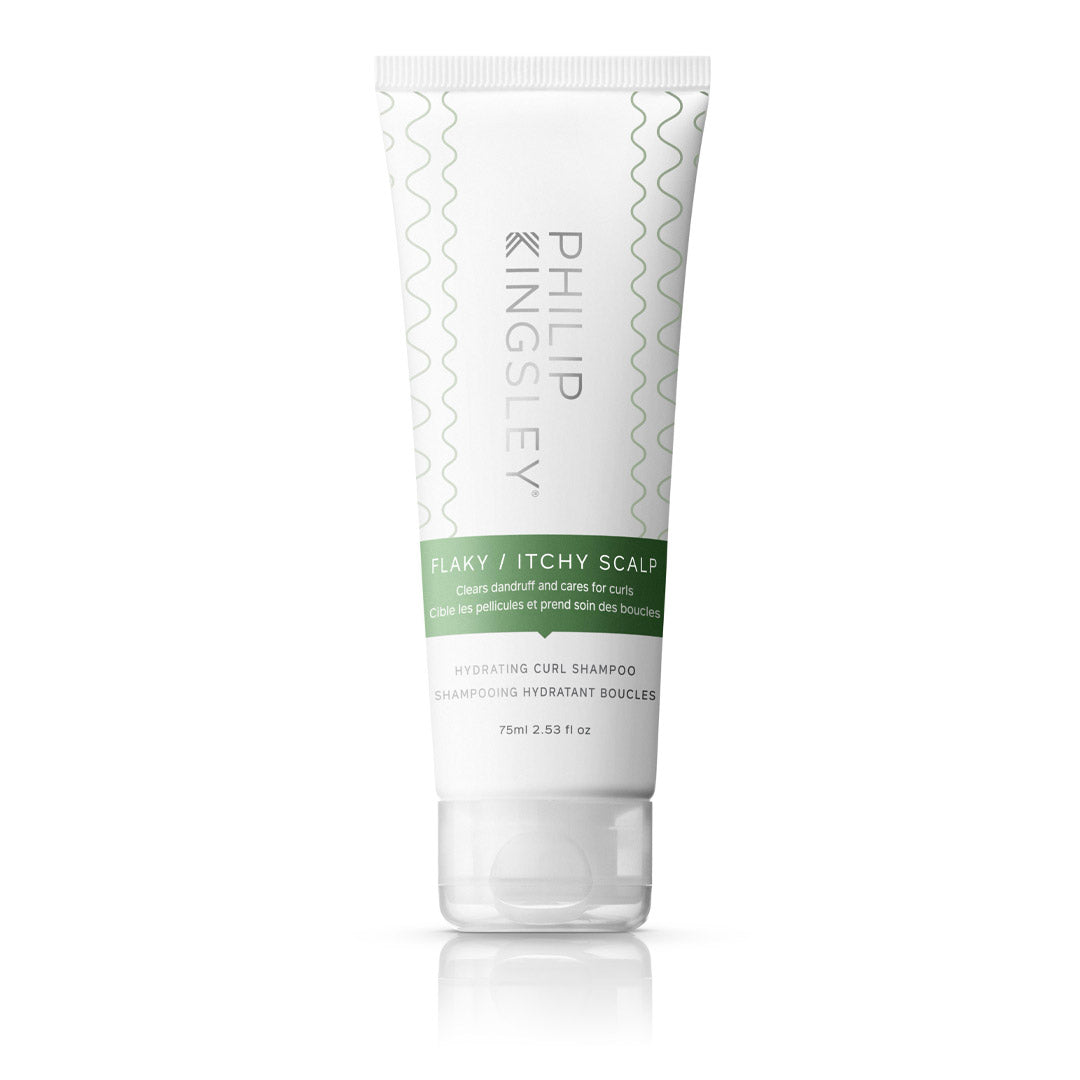 Philip Kingsley shampoo tube for flaky and itchy scalp on a white background