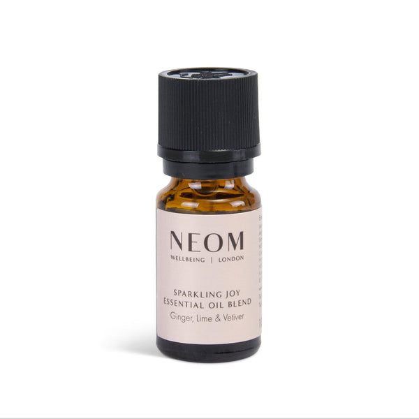Neom essential oil blend bottle on a white background