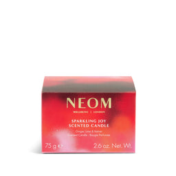 NEOM Sparkling Joy scented candle packaging on a white background