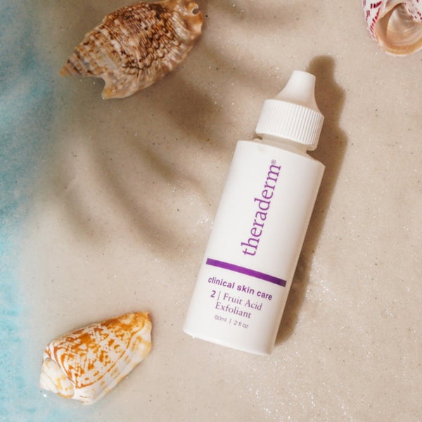 Theraderm Fruit Acid Exfoliant on a beach