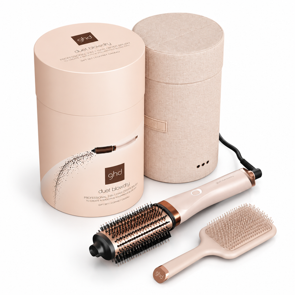 ghd Duet Blowdry Hair Dryer Brush Festive Gift Set in Cashmere Beige (worth £486.50)