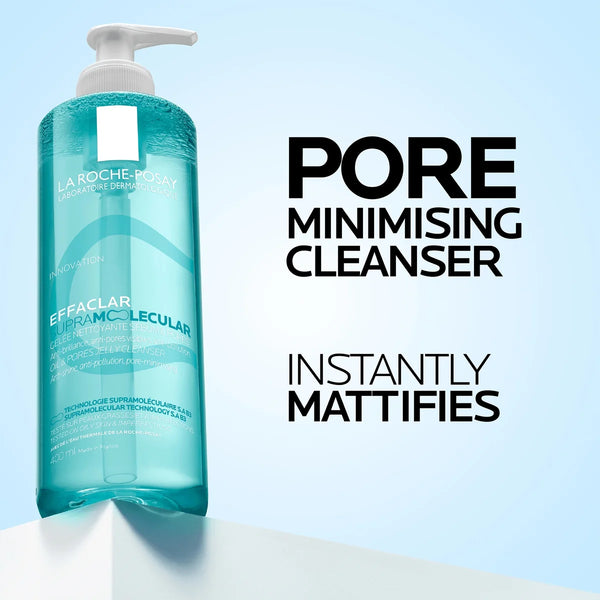 La Roche-Posay Effaclar Supramolecular Face Jelly Cleanser for Oily Skin & Visible Pores, with Salicylic Acid & Niacinamide 400ml