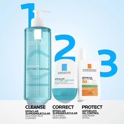 La Roche-Posay Effaclar Supramolecular Face Jelly Cleanser for Oily Skin & Visible Pores, with Salicylic Acid & Niacinamide 400ml