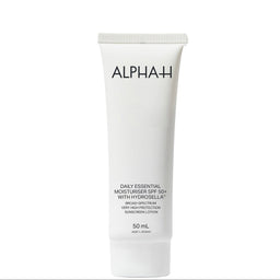 White tube of Alpha-H daily essential moisturizer on a white background