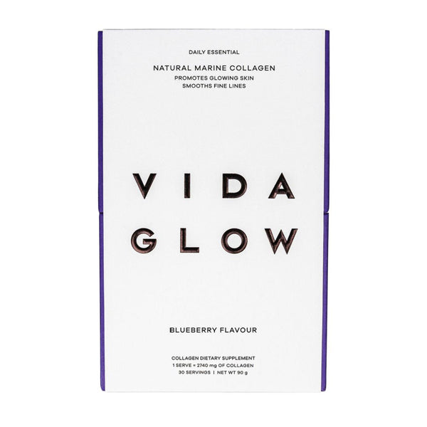 Vida Glow Natural Marine Collagen Supplement Sachets - Blueberry